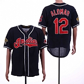 Indians 12 Roberto Alomar Navy Throwback Jersey Dzhi,baseball caps,new era cap wholesale,wholesale hats
